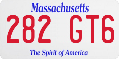 MA license plate 282GT6