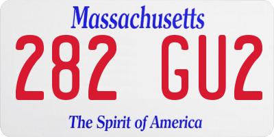 MA license plate 282GU2