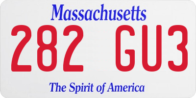 MA license plate 282GU3