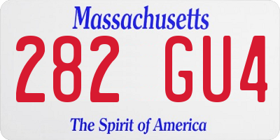 MA license plate 282GU4