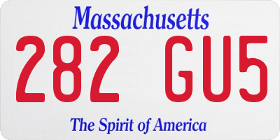 MA license plate 282GU5