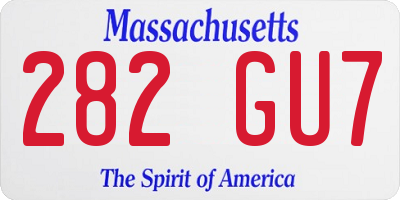 MA license plate 282GU7