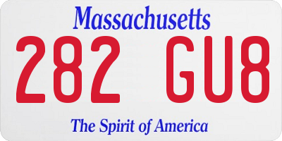 MA license plate 282GU8