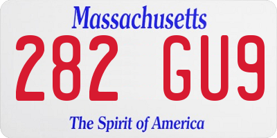 MA license plate 282GU9