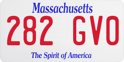 MA license plate 282GV0