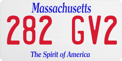 MA license plate 282GV2