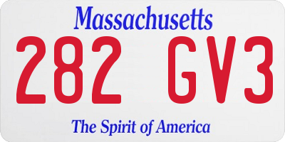 MA license plate 282GV3