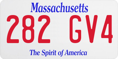 MA license plate 282GV4