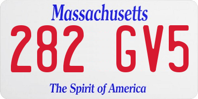 MA license plate 282GV5