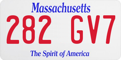 MA license plate 282GV7