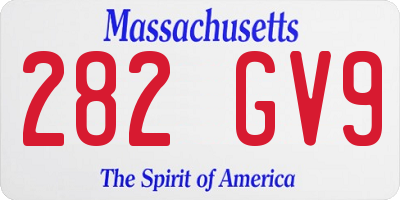 MA license plate 282GV9