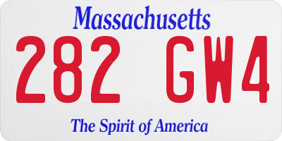 MA license plate 282GW4