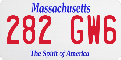 MA license plate 282GW6