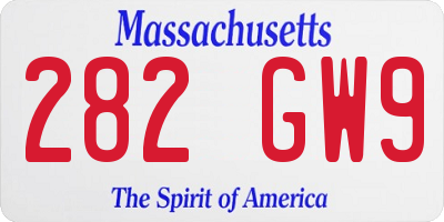 MA license plate 282GW9