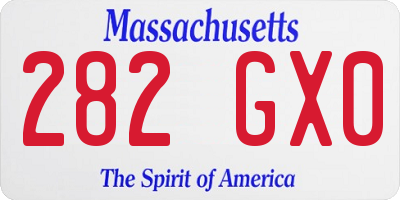 MA license plate 282GX0