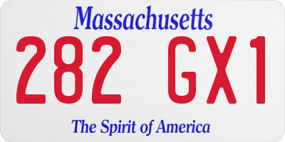 MA license plate 282GX1