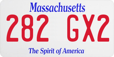 MA license plate 282GX2