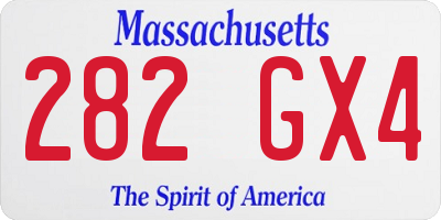 MA license plate 282GX4