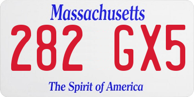 MA license plate 282GX5