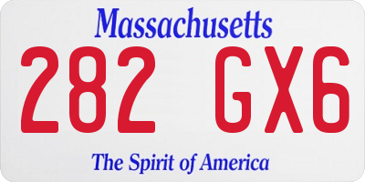 MA license plate 282GX6