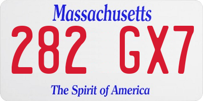 MA license plate 282GX7