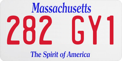MA license plate 282GY1