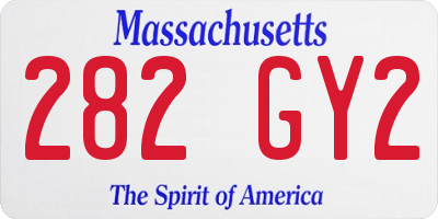 MA license plate 282GY2