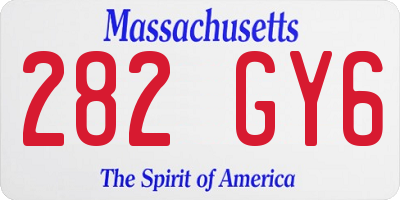 MA license plate 282GY6