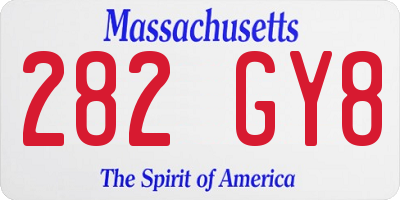 MA license plate 282GY8