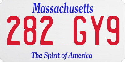 MA license plate 282GY9
