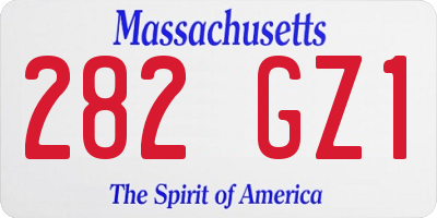 MA license plate 282GZ1