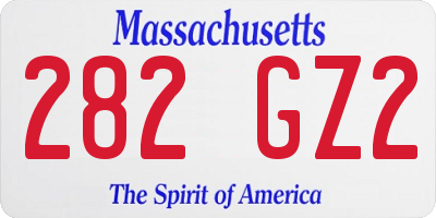 MA license plate 282GZ2