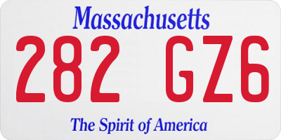 MA license plate 282GZ6