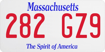 MA license plate 282GZ9