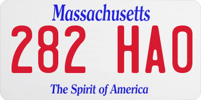 MA license plate 282HA0