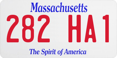 MA license plate 282HA1