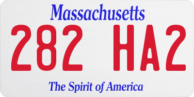 MA license plate 282HA2