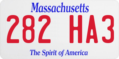 MA license plate 282HA3