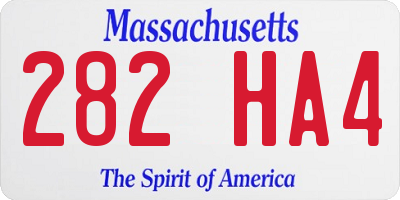 MA license plate 282HA4