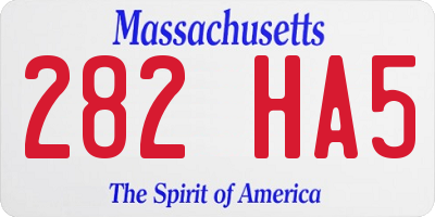 MA license plate 282HA5
