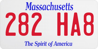 MA license plate 282HA8