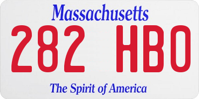 MA license plate 282HB0