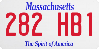 MA license plate 282HB1