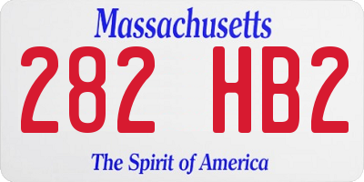 MA license plate 282HB2