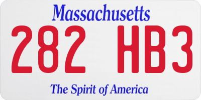 MA license plate 282HB3