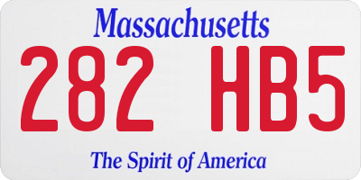 MA license plate 282HB5