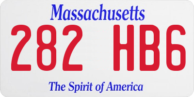 MA license plate 282HB6