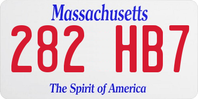 MA license plate 282HB7
