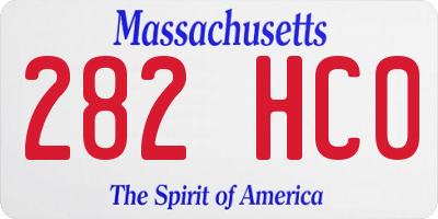MA license plate 282HC0