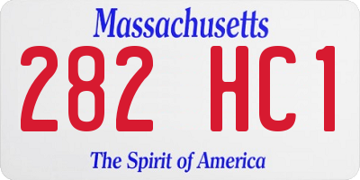 MA license plate 282HC1